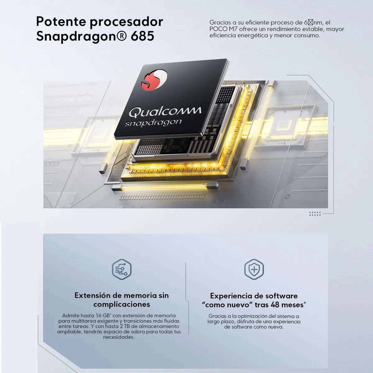 Xiaomi POCO M7 (8GB / 256GB) – Negro / Azul